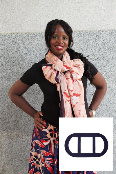 Bow Sqarfette - Navy Blue