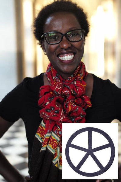 Flower Sqarfette - Navy Blue