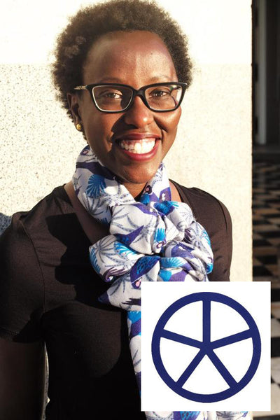 Flower Sqarfette - Royal Blue