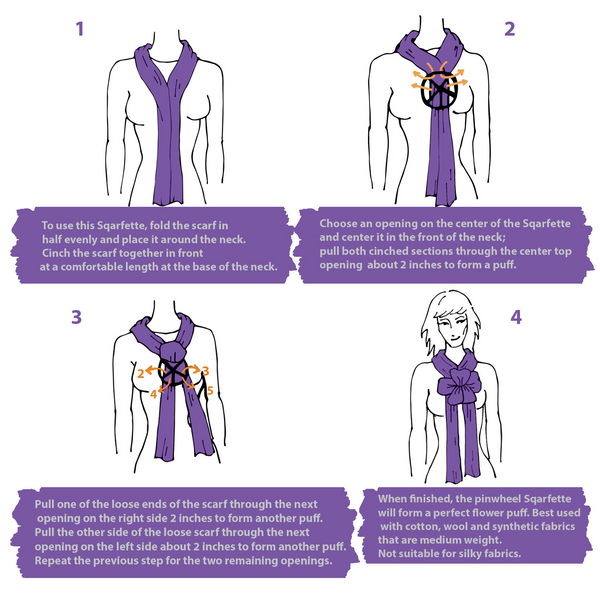 Flower Sqarfette - Royal Blue